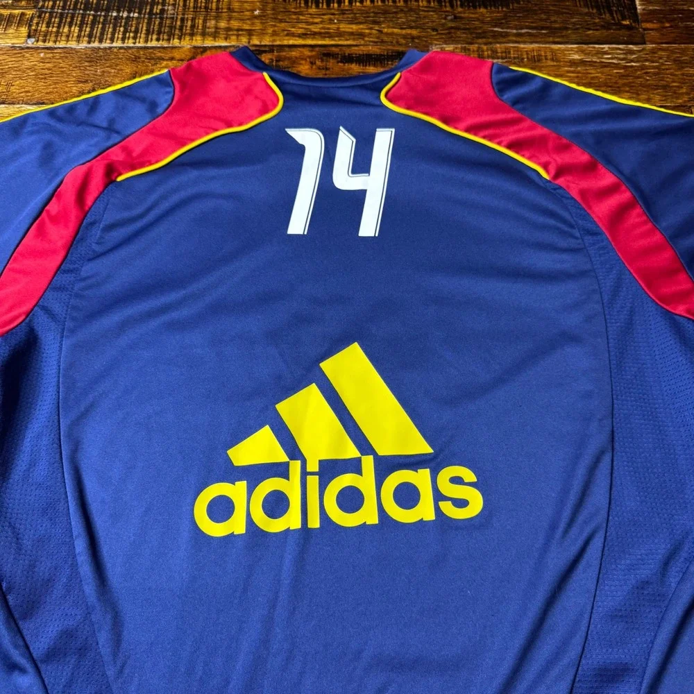 Adidas Real Salt Lake MLS Soccer Jersey Blue Red Mens Large Xango #14 ClimaCool